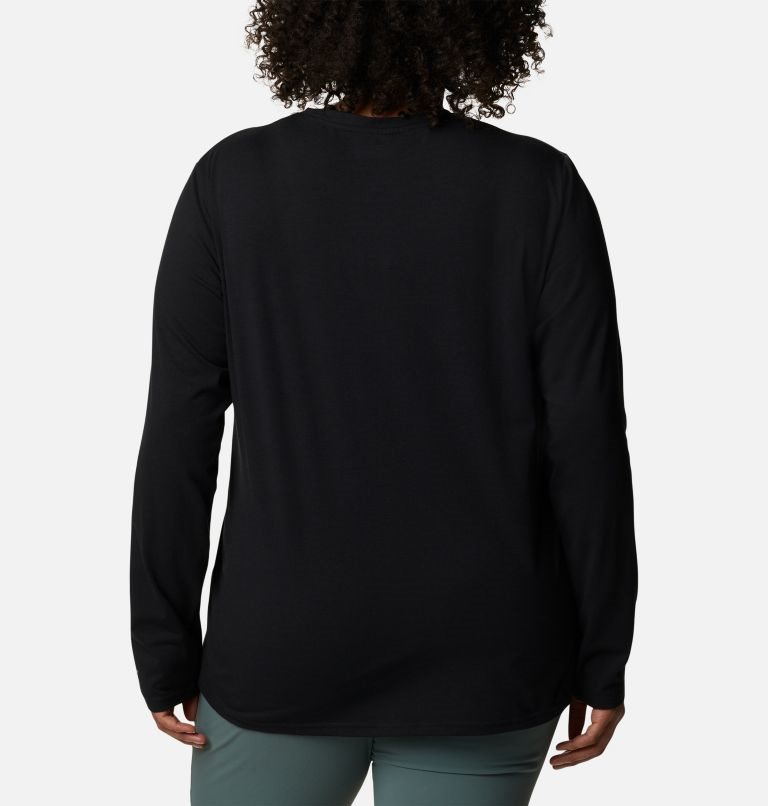 Women's Columbia Sun Trek Long Sleeve Sweatshirts Black | Plus Size CA-NA413